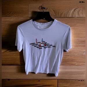 ARMANI EXCHANGE LOGO 4PEOPLE WALKING ON SQUARE CONTRASTING LOGO' T-SHIRT size M